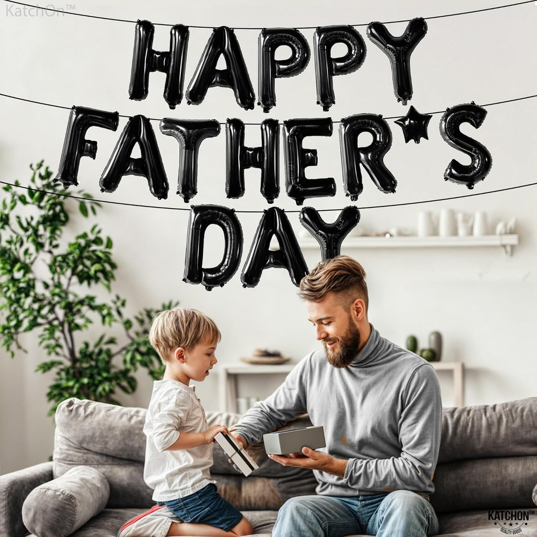 Katchon, Happy Fathers Day Balloon – 16-inch | Happy Fathers Day Banner For Fathers Day Decorations | Fathers Day Sign For Father's Day Decorations | Photo Booth Backdrop
