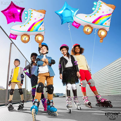 Katchon, Roller Skate Balloons and Star Balloons -20 Inch, pack of 4 | Roller Skating Party Supplies, Roller Skate Party Decorations | Birthday Decorations, Disco Party Decorations, Star Theme Party