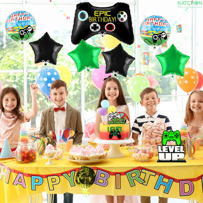 KatchOn, Huge Video Game Balloons , Pack of 7 - Video Game Birthday Decorations | Gaming Balloons, Gamer Birthday Party Decoration | Gamer Balloon for Birthday Party | Level Up Birthday Decorations