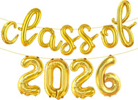 KatchOn, Graduation Decorations 2026 | Gold Class of 2026 Balloons Banner - Script, 16 Inch | Graduation Balloons 2026 | Class of 2026 Balloon for Grad Decorations