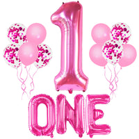 KatchOn, Hot Pink 1 Balloons for 1st Birthday - 40 Inch, Pack of 12 | Pink 1 Number Balloon, Pink First Birthday Decorations for Girl | Pink Party Decorations