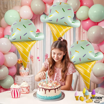 KatchOn 37 Inch Ice Cream Balloons, 3 Pcs | Ice Cream Party Decorations | Ice Cream Birthday Party Decorations | Summer Party Decorations | Social Party Decorations, KatchOn