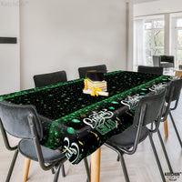 KatchOn, Green and Black Graduation Tablecloths - XtraLarge 108x54 Inch, Pack of 3 | Green and Black Graduation Decorations 2026 | Graduation Tablecloth 2026, Graduation Table Decorations