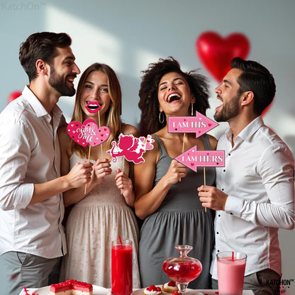 KatchOn, Pink Valentines Day Photo Props - Huge, Pack of 35 | Valentines Photo Booth Props for Valentines Day Decorations | Valentines Photo Props, Valentine Decorations | Galentines Day Decoration