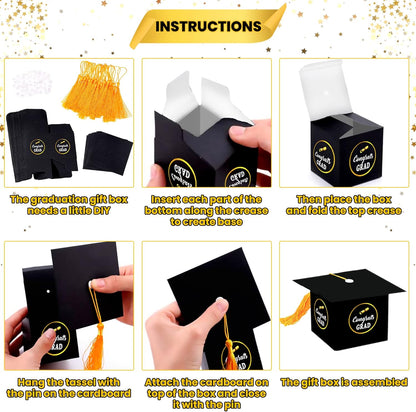 KatchOn, Congrats Grad Graduation Candy Boxes - Pack of 25, Graduation Party Favors | Black Graduation Gift Boxes, Graduation Decorations Class of 2024 | Graduation Favors 2024, Graduation Goodie Bags