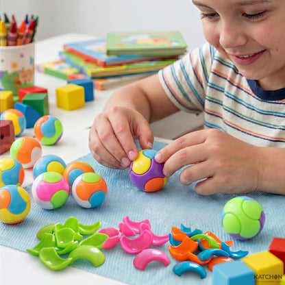 KatchOn, 24Pcs Sensory Fidget Puzzle Ball for Kids | Puzzle Ball, Fidget Ball Puzzle Brain Teaser Fidget Toy for Boys & Girls Birthday Party Educational Toys, Puzzles for Kids Ages 4-6