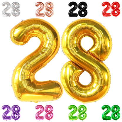 KatchOn, Gold 28 Balloon Number - 40 Inch | Gold 28 Birthday Balloons, 28th Birthday Decor for Men, Women | 28 Number Balloons | 28th Birthday Balloons for 28 Birthday Decor