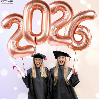 KatchOn, Giant Rose Gold 2026 Balloons - 42 Inch, Graduation Balloons | 2026 Balloon Numbers for Rose Gold 2026 Graduation Decorations | Class of 2026 Decoration, Grad Party Decorations 2026