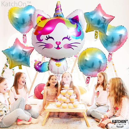 KatchOn, Big Cute Caticorn Party Supplies - 36 Inch, Pack of 6 | Caticorn Balloons, Caticorn Birthday Party Supplies | Cat Balloons, Kittycorn Birthday Party Supplies | Cat Balloons for Birthday Party