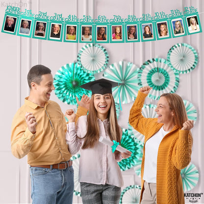 KatchOn, K-12 Graduation Photo Banner 5x7 - Large, 10 Feet | Grad Picture Banner, Teal Grad Decorations Class of 2026 | Graduation Decorations 2026, Picture Display