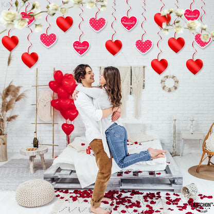KatchOn, Red Hearts Swirls Valentines Hanging Decorations - Pack of 30, No DIY | Valentines Day Decorations Indoor, Hanging Hearts Decorations | Hanging Valentines Day Decorations | Valentines Décor