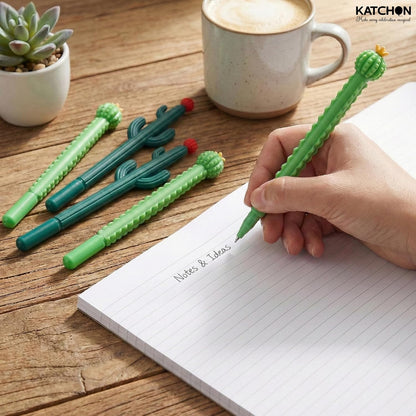 KatchOn Cactus Shaped Ballpoint Pens, Pack of 6 | Cactus Black Ball Point Pens for Cactus Mexican Fiesta Party Favors Stationery Cute Pens for Birthday Gifts, Classroom Prizes