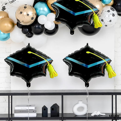 Graduation Decorations 2026 | Big Graduation Cap Balloon - 22 Inch, Pack of 4 | graduation Balloons, Grad Hat for Graduations Decorations Class of 2026 | Grad Foil Balloons, KatchOn
