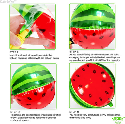 KatchOn, Watermelon Balloons - 22 Inch, Pack of 6, Summer Party Decorations | One In A Melon Party Decorations | Watermelon Balloons Party Decoration | Summer Birthday Decor, Summerween Decor