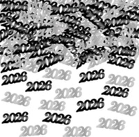 KatchOn, Black and Silver 2026 Confetti - Pack of 500 | Graduation Confetti 2026, Balck and Silver Grad Party Supplies 2026, Graduation Decorations 2026, 2026 Graduation Table Decorations