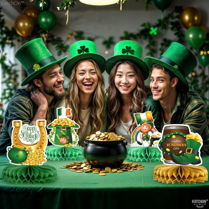 KatchOn, St Patricks Day Centerpiece - Pack of 12 | Leprechaun St Patricks Day Decorations Centerpieces | St Patricks Day Decorations for Table | Leprechaun Decorations | St Patricks Day Decor
