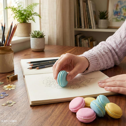 KatchOn Multicolor Macaron Erasers, Pack of 6, Back to School Supplies