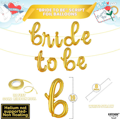KatchOn, Gold Bride To Be Balloon - 16 Inch | Script Bride To Be Balloons for Bachelorette Party Decorations | Bride To Be Foil Balloons for Bridal Shower Decorations | Foil Bride To Be Decorations