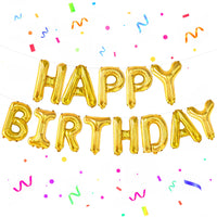 KatchOn, Gold Happy Birthday Balloon Banner -16 Inch | Gold Birthday Balloons | Golden Birthday Decorations | Happy Bday Foil Balloons | Happy Birthday Balloon letters for Men, Women, Girl and Boys