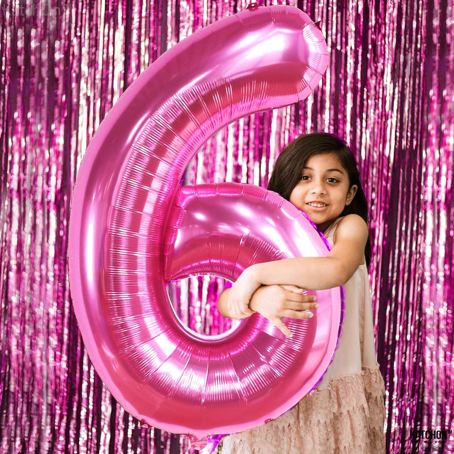 KatchOn, Pink Number 6 Balloon - Giant, 40 Inch | Pink 6 Birthday Balloon for 6th Birthday Decorations for Girls, Pink 6 Balloon | 6 Balloons for Birthday Girl, Balloon 6 Year Old Birthday Decorations