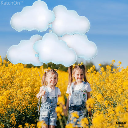 KatchOn, Huge Clouds Balloon Set - 30 Inch, Pack of 5 | Clouds Party Decorations | On Cloud 9 Bachelorette Decorations | Baby Shower Decoration | Cloudbabies Decoration | On Cloud 9 Balloons