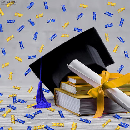 Graduation Confetti 2026 | Blue and Gold Confetti - Pack of 500 | Graduation Confetti for Table, 2026 Graduation Table Decorations, Graduation Table Decorations, KatchOn