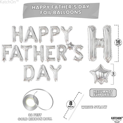 KatchOn, Happy Fathers Day Balloon – 16-Inch | Happy fathers day banner for Fathers Day Decorations | Fathers Day Sign for father's day decorations | Photo Booth Backdrop