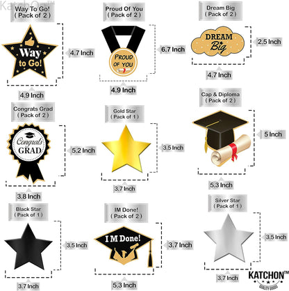 KatchOn, Graduation Hanging Swirls - Pack of 46 | Graduation Hanging Decorations 2024 Graduation Party Decorations | Black and Gold Graduation Decorations 2024 | Graduation Decorations Class of 2024