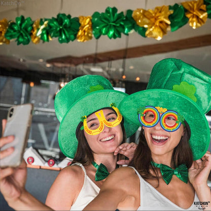 KatchOn, St Patricks Day Glasses - Pack of 12 | Saint Patricks Day Glasses for St Patricks Day Decorations | St Patricks Day Photo Booth Props | Shamrock Glasses, St Patricks Day Party Decorations