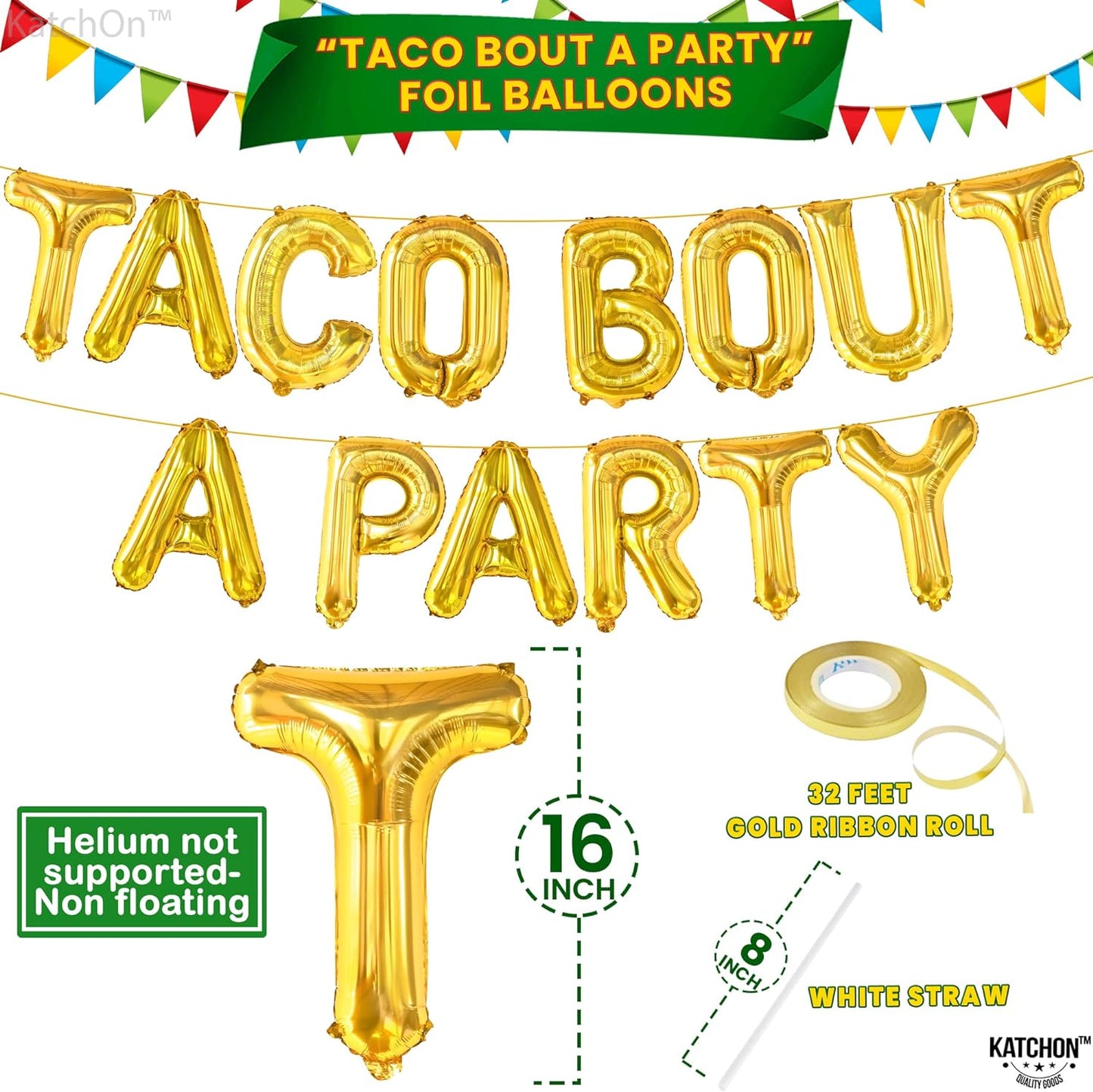 KatchOn, Taco Bout A Party Decorations - Big Set of 22 | Taco Balloons, Fiesta Balloons | Taco Party Decorations, Fiesta Party Decorations | Cactus Balloons, Avocado Balloon | Taco Tuesday Decorations