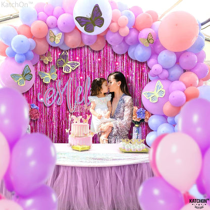 KatchOn, Sage Green Foil Fringe Curtain - 3.2x8 Feet, 2 Pcs | Sage Green Party Decoration supplies for Jungle Party Decorations | Wild One Birthday Decorations | Camp Bachelorette Decorations