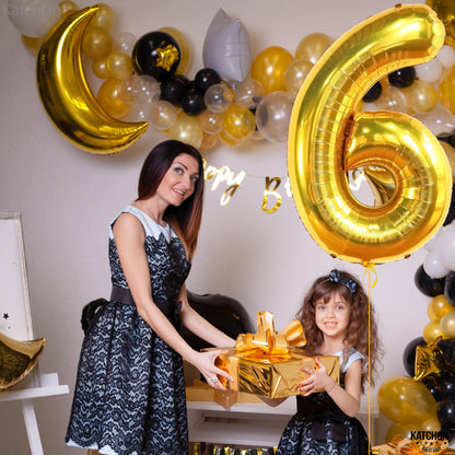 KatchOn, Giant Gold Number 6 Balloon - 40 Inch | 6th Birthday Balloon for 6th Birthday Decorations | 6 Balloons for Birthday | 6 Year Old balloon for 6 Year Decorations