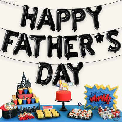 Katchon, Happy Fathers Day Balloon – 16-inch | Happy Fathers Day Banner For Fathers Day Decorations | Fathers Day Sign For Father's Day Decorations | Photo Booth Backdrop