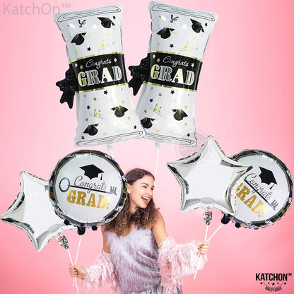 KatchOn, Huge Congrats Grad Balloon - Pack of 6, 28 Inch | Graduation Mylar Balloons, Kindergarten Graduation Party Decorations 2026 | Graduation Balloons Class of 2026, Graduation Photo Backdrop