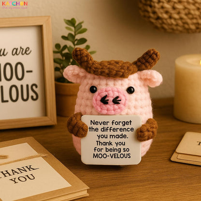 KatchOn, Mini Highland Cow Valentines Day Gifts for Her | Emotional Support Crochet Gifts for Women, Men, Coworker, Friends, Teen | Positive Crochet Animals | Birthday Gifts for Women