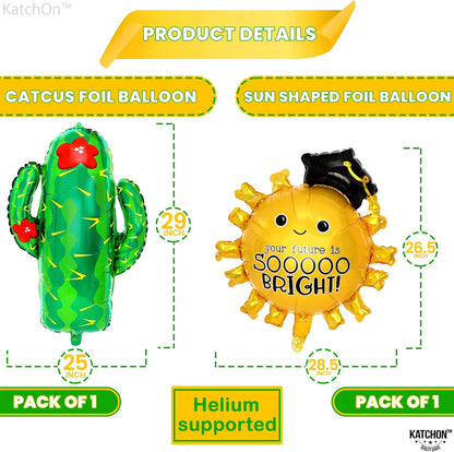 KatchOn, Taco Bout A Future Balloons Set - Pack of 17 | Taco Sun & Cactus Foil Balloon For Graduation Decorations 2026 | Taco Bout A Future Graduation Balloons Banner For Grad Party