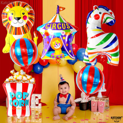 KatchOn, Circus Balloons for Carnival Decorations - Pack of 6 | Carnival Balloons for Carnival Party Decorations | Popcorn balloons, Circus Theme Party decorations | Carnival Games