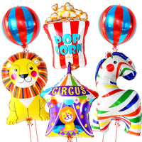 KatchOn, Circus Balloons for Carnival Decorations - Pack of 6 | Carnival Balloons for Carnival Party Decorations | Popcorn balloons, Circus Theme Party decorations | Carnival Games