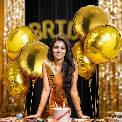 KatchOn, Big, Gold Foil Balloons - 18 Inch, Pack of 6 | Gold Balloons for Party Decorations | Round Shape Balloons for Bridal Shower, Birthdays | Gold Mylar Balloons for Graduation Decorations 2024