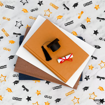 KatchOn, Orange and Black Graduation Confetti 2024 - Pack of 1000 | Graduation Decorations Class of 2024 | Graduation Centerpieces for Tables 2024 | 2024 Orange and Black Graduation Decorations