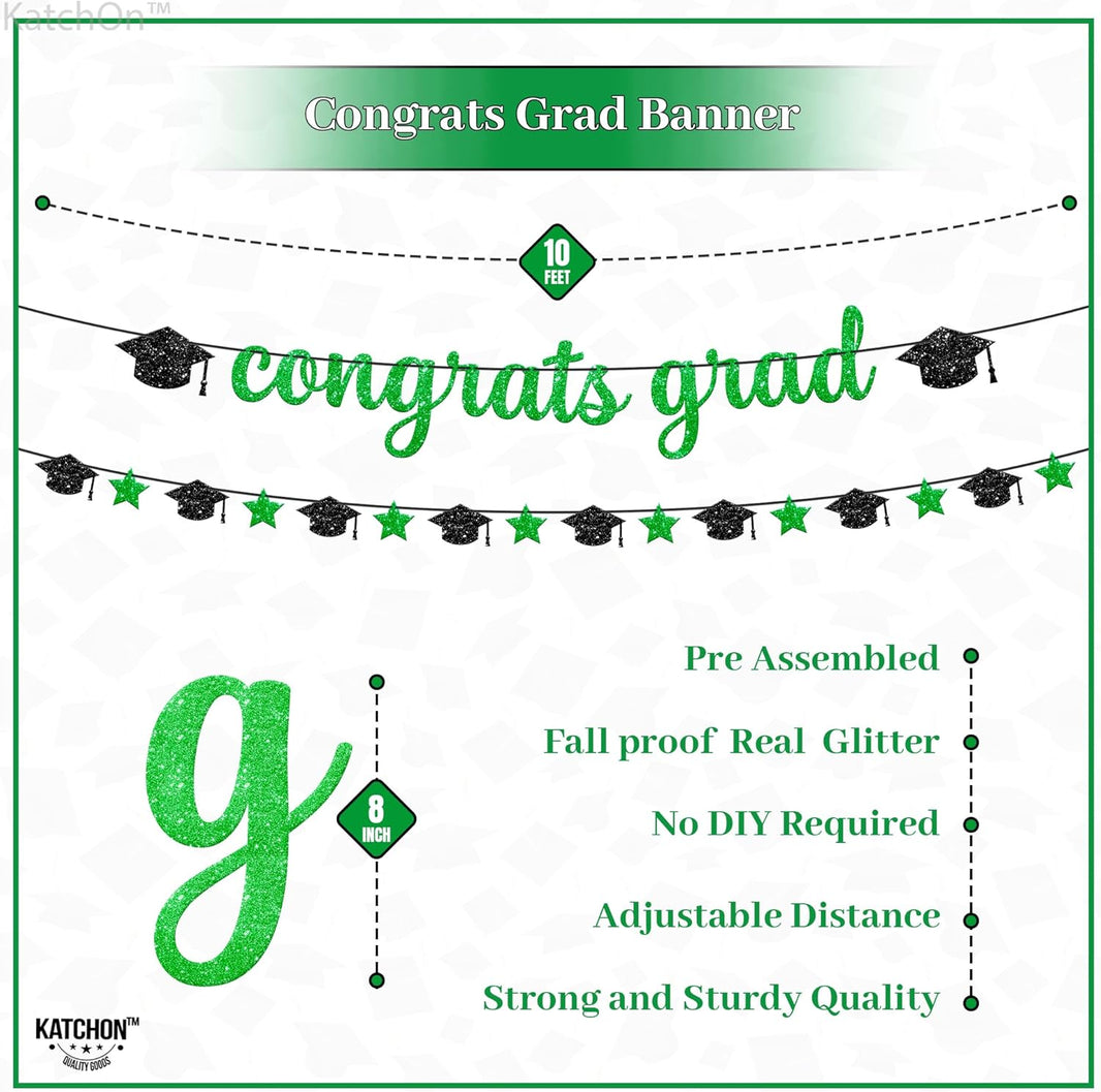 Graduation Decorations 2026, Graduation Decorations Class of 2026 - Pack of 168, Serve 25 | Glitter Congrats Grad Banner, 2026 Graduations Party Decorations | Grad Photo Props, KatchOn