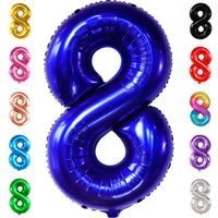 KatchOn, Navy Blue Number 8 Balloon - 40 Inch | Number 8 Balloons for Birthdays | 8th Birthday Decorations Boy | Blue 8 Balloon Number, 8 Year Old Balloon | 8th Birthday Balloons, Eight Balloon Number