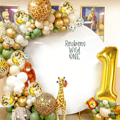 KatchOn, Giant Gold 1 Balloon for First Birthday - 40 Inch, Pack of 6 | Gold One Balloons for 1 Year Anniversary Decorations | One Balloon for First Birthday Decorations | Gold 1st Birthday Balloons