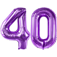 KatchOn, Giant 40th Birthday Balloons Purple - 40 Inch | Purple 40 Balloon | Purple 40th Birthday Decorations | 40 Numbers Balloon | 40th Happy Birthday Decorations, Happy Anniversary Decorations