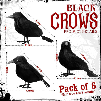KatchOn Halloween Creepy Cloth and Crows, Black Cheesecloth - Pack of 7