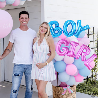 KatchOn, Boy or Girl Balloon Letters - 42 Inch | Gender Reveal Balloons for Gender Reveal Decorations | Boy or Girl Gender Reveal Party Supplies | Boy Girl Balloons for Baby Reveal Party Decorations