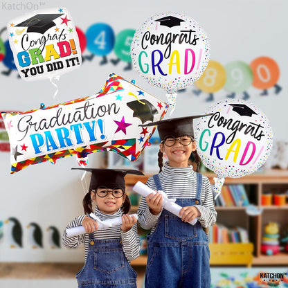 KatchOn, Kindergarten Graduation Balloons - 20 Inch, Pack of 4 | Congrats Grad Balloon, Kindergarten Graduation Decorations 2026 | Graduation Foil Balloons, 2026 Graduation Balloons