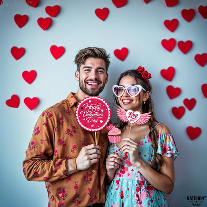 KatchOn, Pink Valentines Day Photo Props - Huge, Pack of 35 | Valentines Photo Booth Props for Valentines Day Decorations | Valentines Photo Props, Valentine Decorations | Galentines Day Decoration