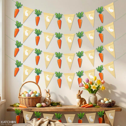 katchon easter burlap banner pack of 5 bunny garland carrot and bunny banner easter garland for mantle easter decor easter garland decorations easter decorations for home