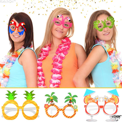 KatchOn Tropical Hawaiian Photo Booth Props, Pack of 12 | Hawaiian Party Decoration | Luau Photo Booth Props, Aloha Party Decoration, Summer Party Decorations